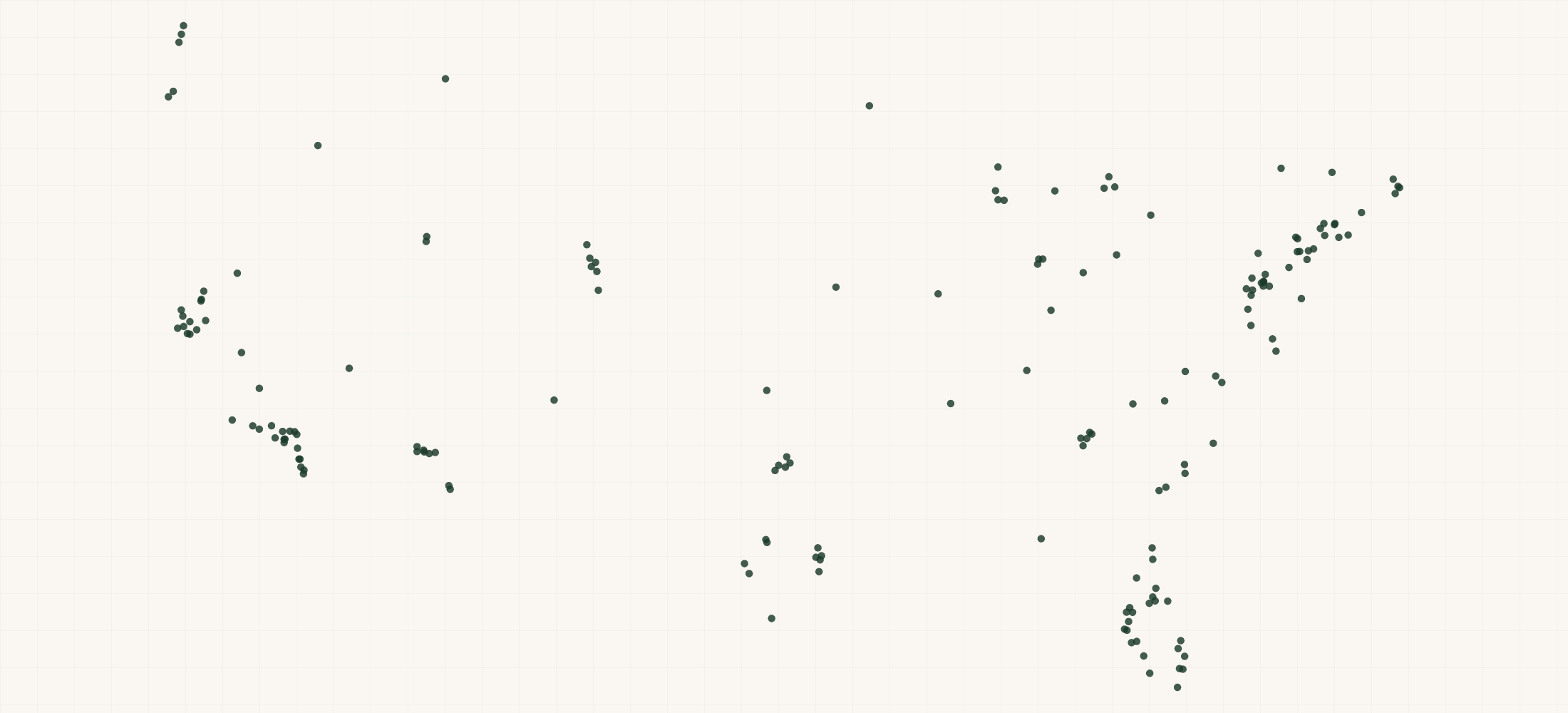 Map of where the BrightView Locations are
