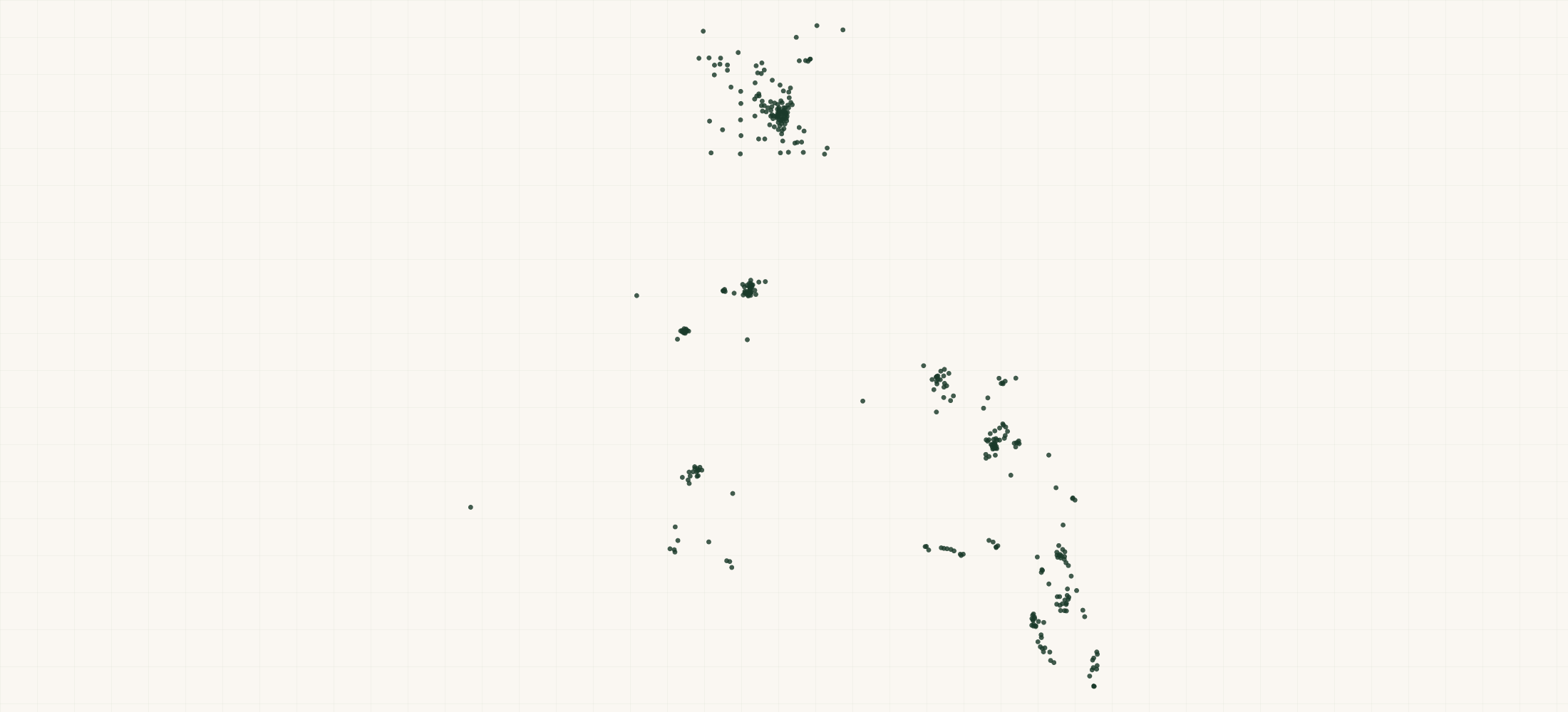 Map of where the Brio Nutrition Retailers are