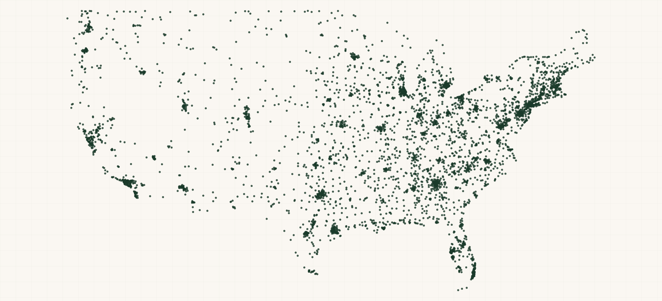 Map of where the Brooks Running Retailers are