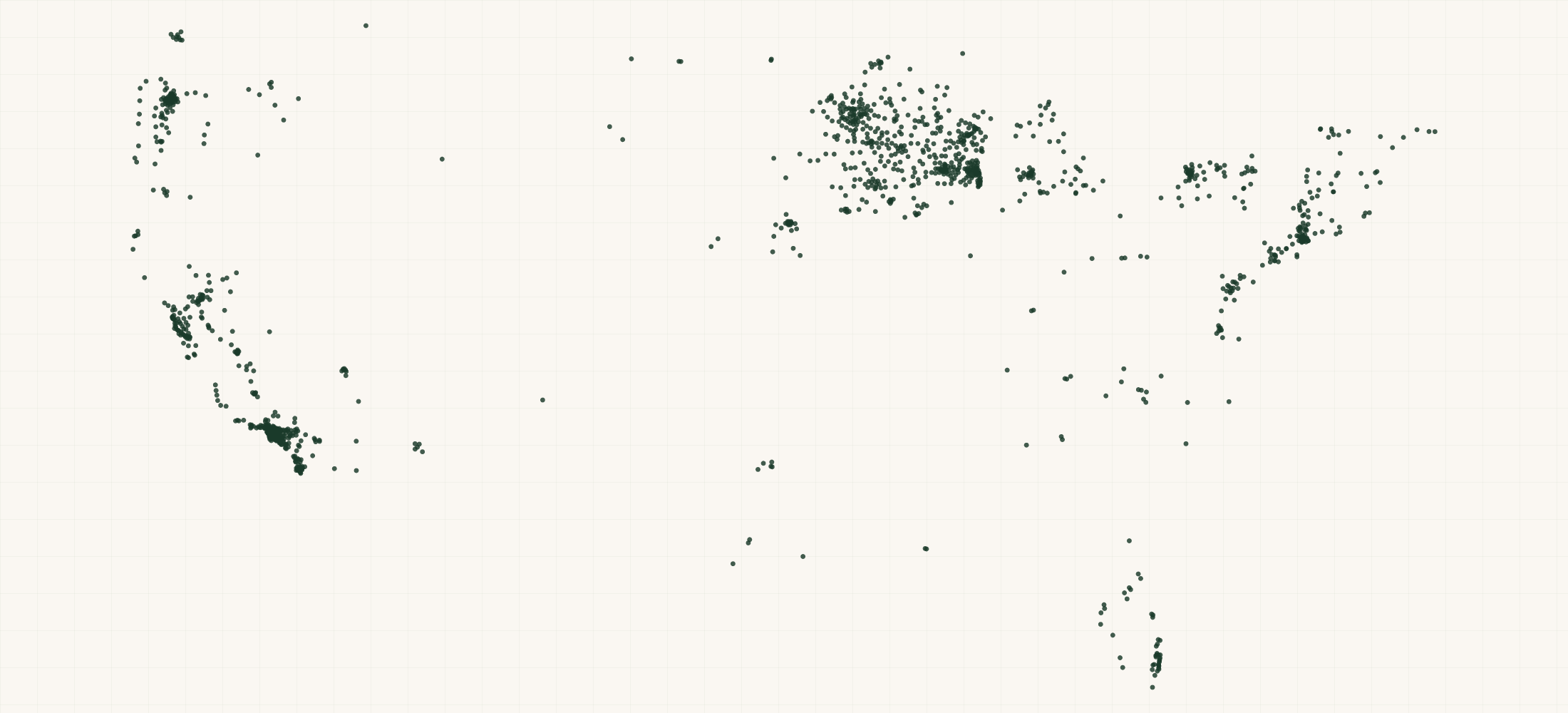 Map of where the Brothers Desserts Retailers are