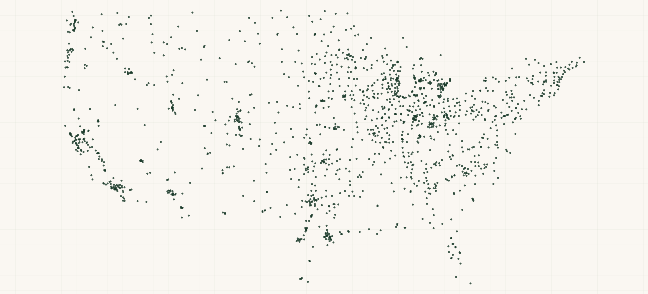 Map of where the Brunt Retailers are