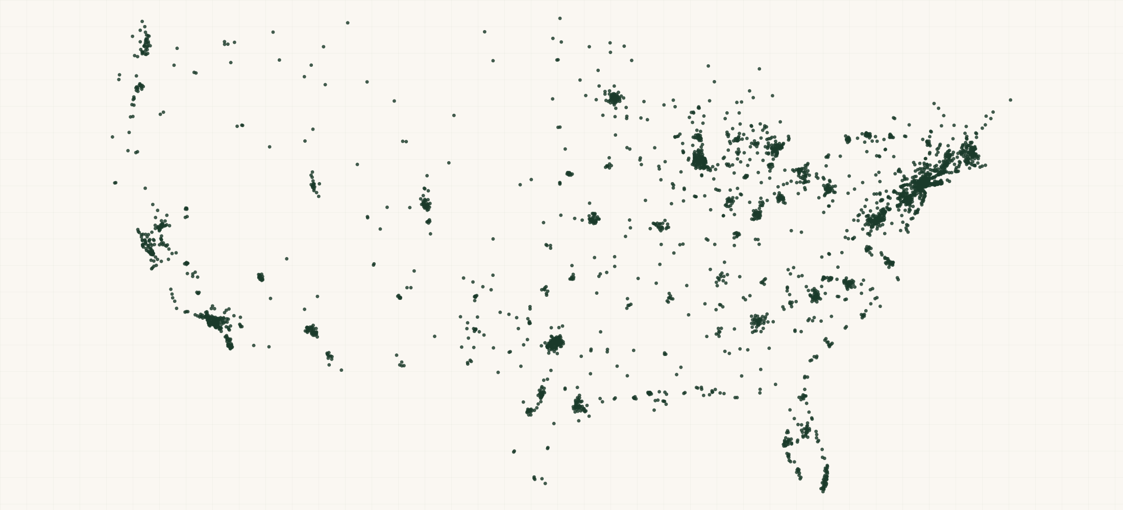 Map of where the Brutus Broth Retailers are
