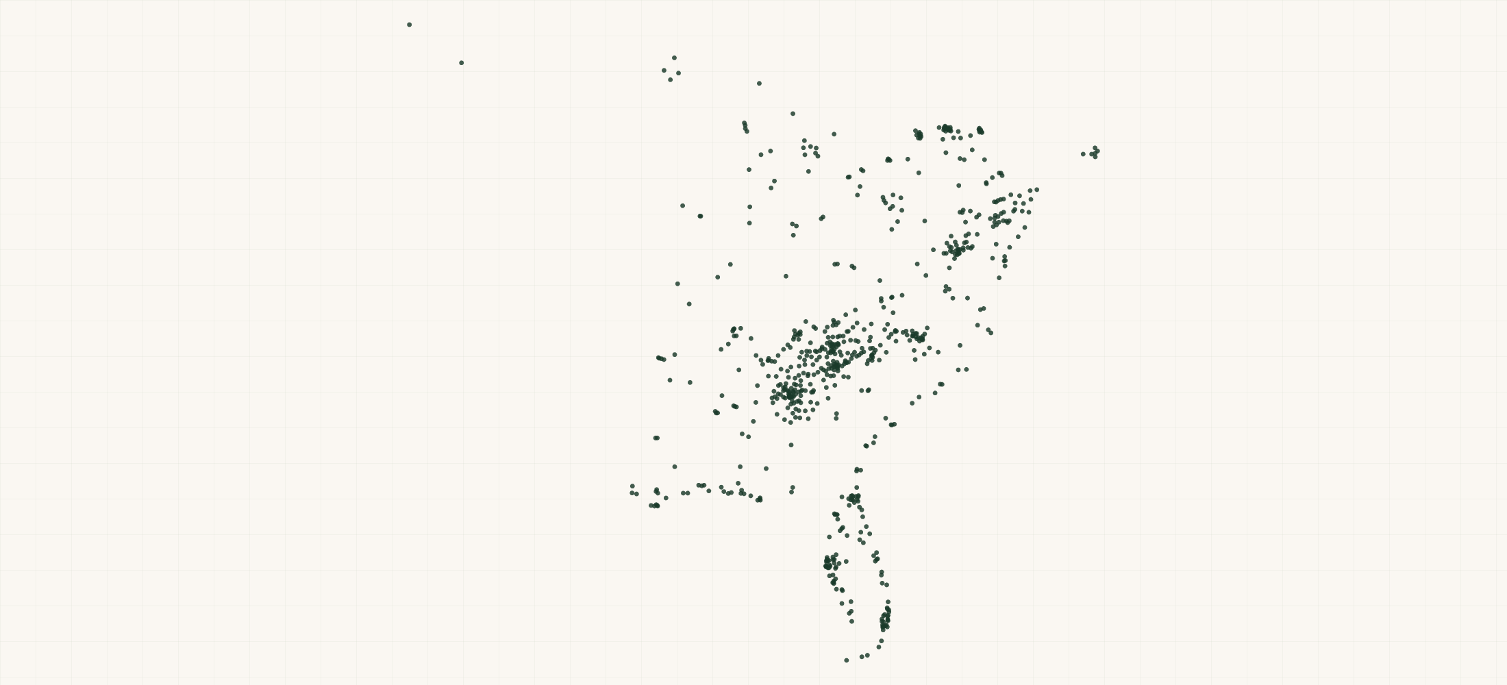 Map of where the Buchi Kombucha Retailers are