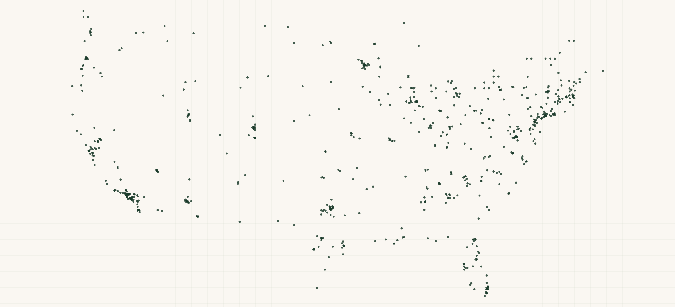 Map of where the Buddha Jewelry Organization Retailers are