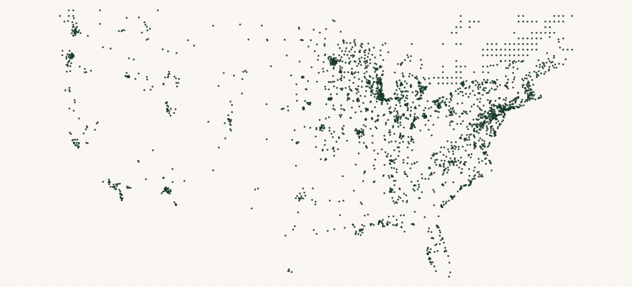 Map of where the Building Products & Flooring Brand Retailers are