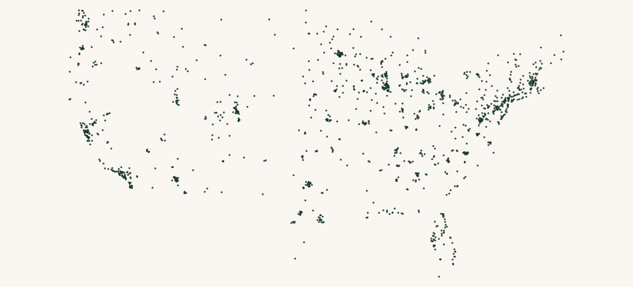 Map of where the Burley Design Retailers are