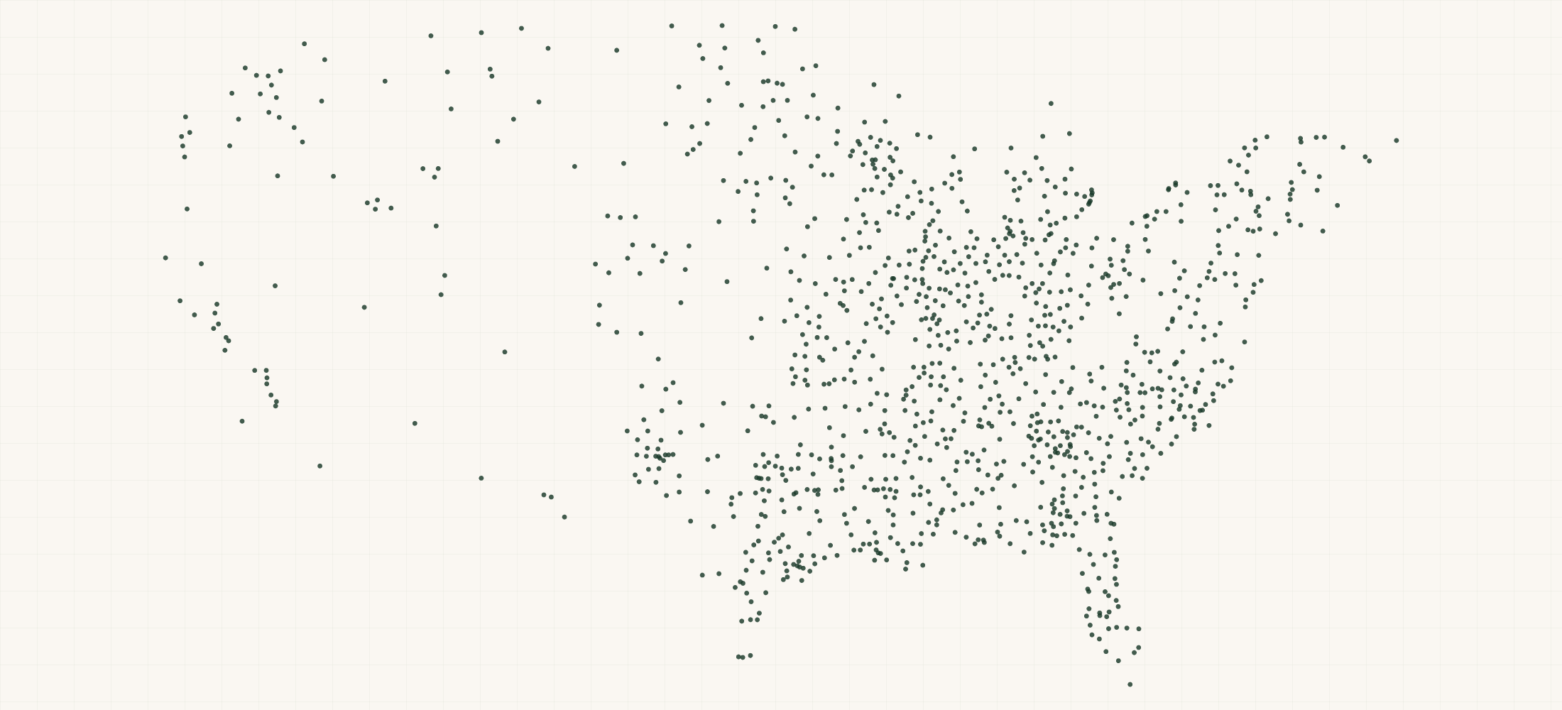 Map of where the Bush Hog Dealers are