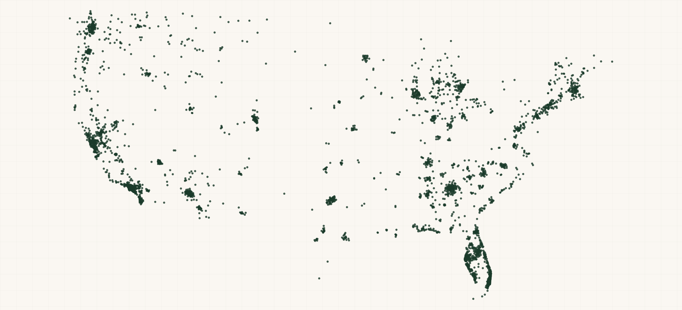 Map of where the Butcher's Retailers are