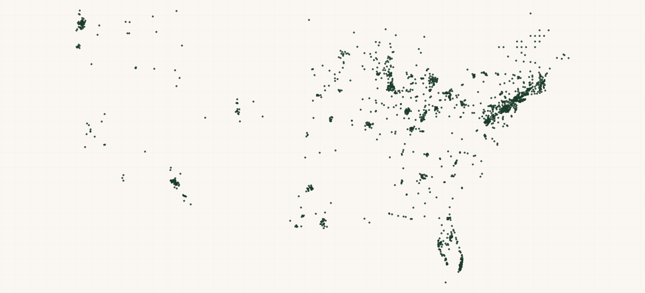 Map of where the Caitec Retailers are