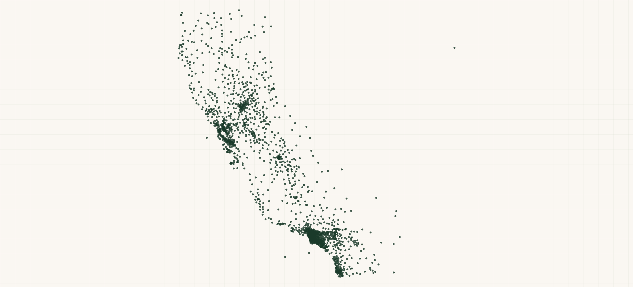 Map of where the California Federal Contractors are