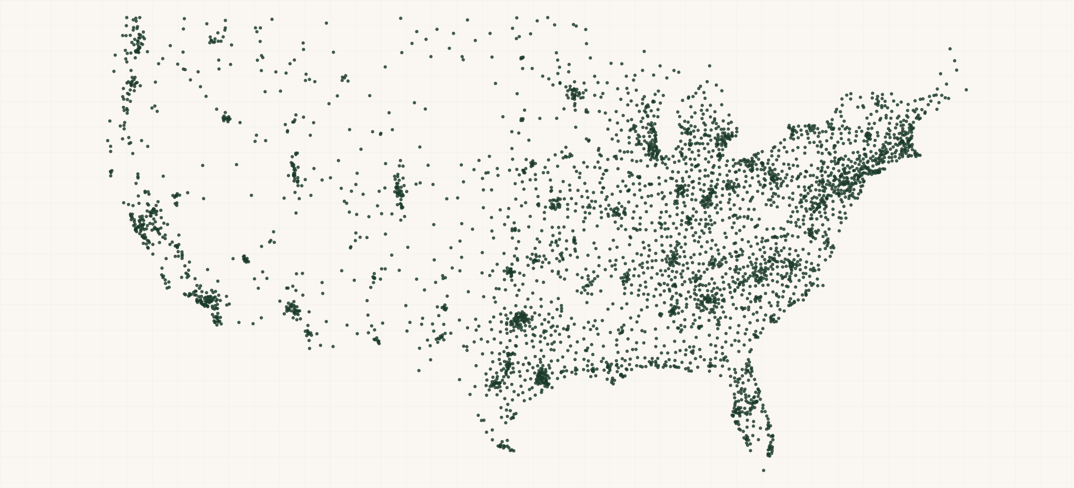 Map of where the Carhartt Retailers are
