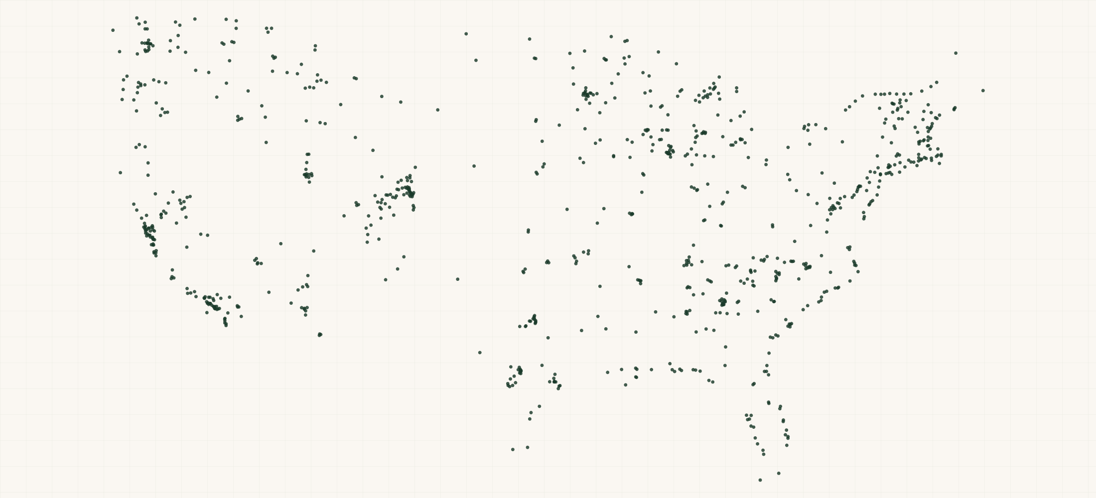 Map of where the Carve Designs Retailers are
