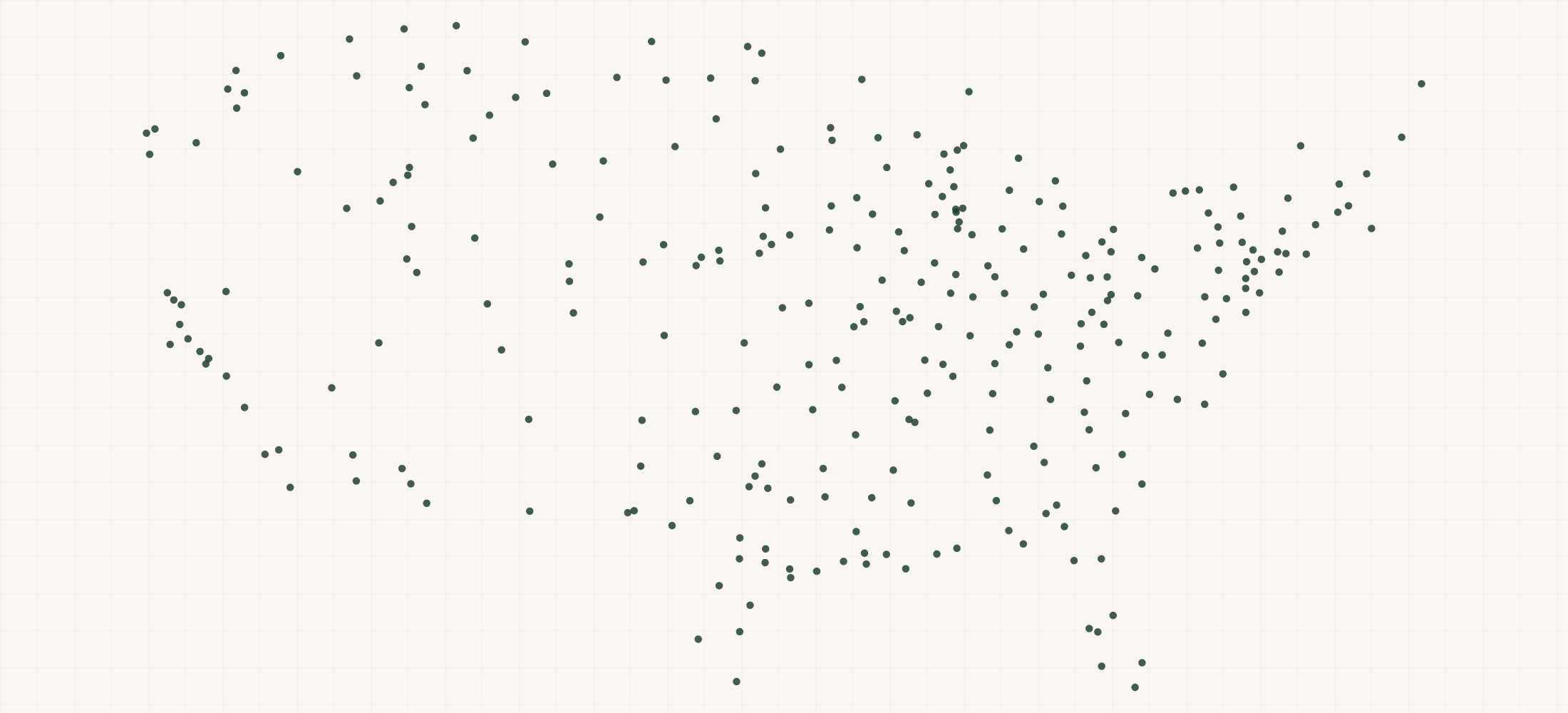 Map of where the Case CE Dealers are