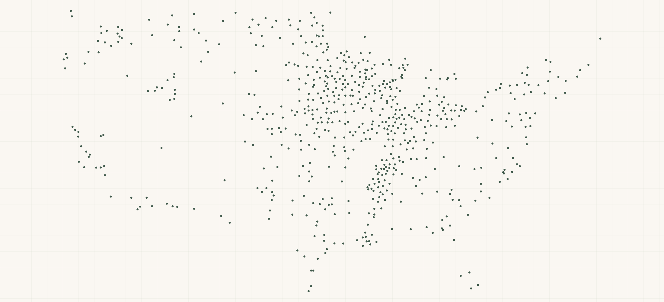 Map of where the Case IH Dealers are