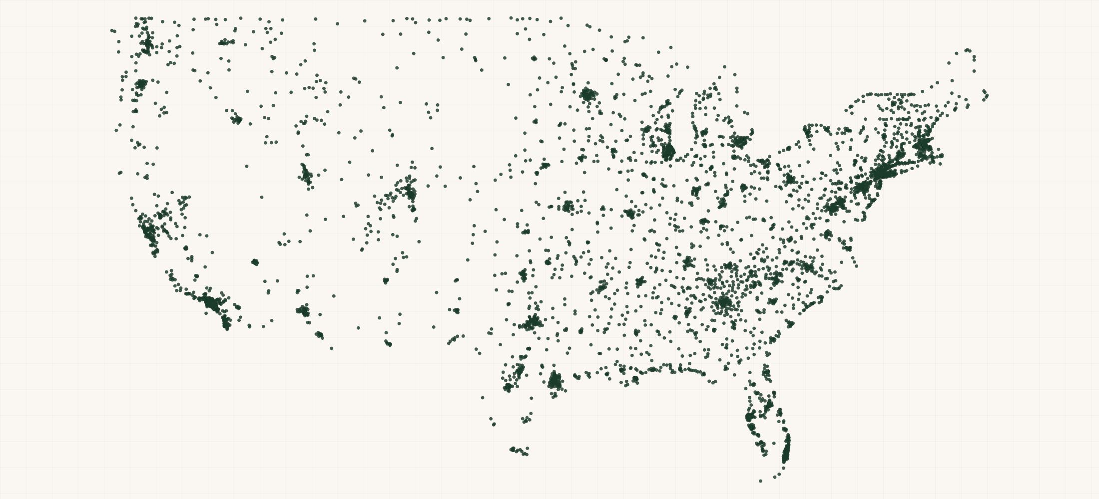 Map of where the Casual & Lifestyle Apparel Brand Retailers are