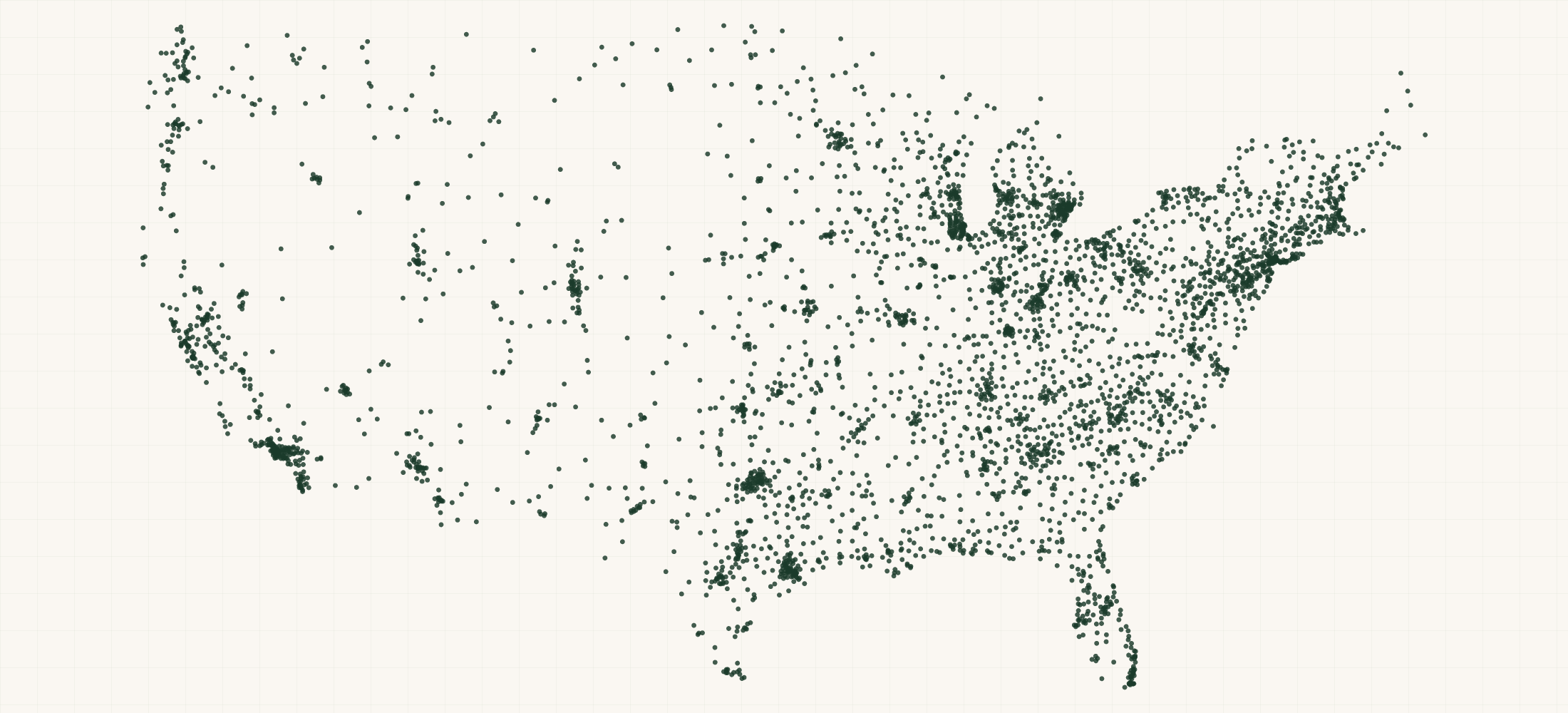 Map of where the CAT Footwear Retailers are