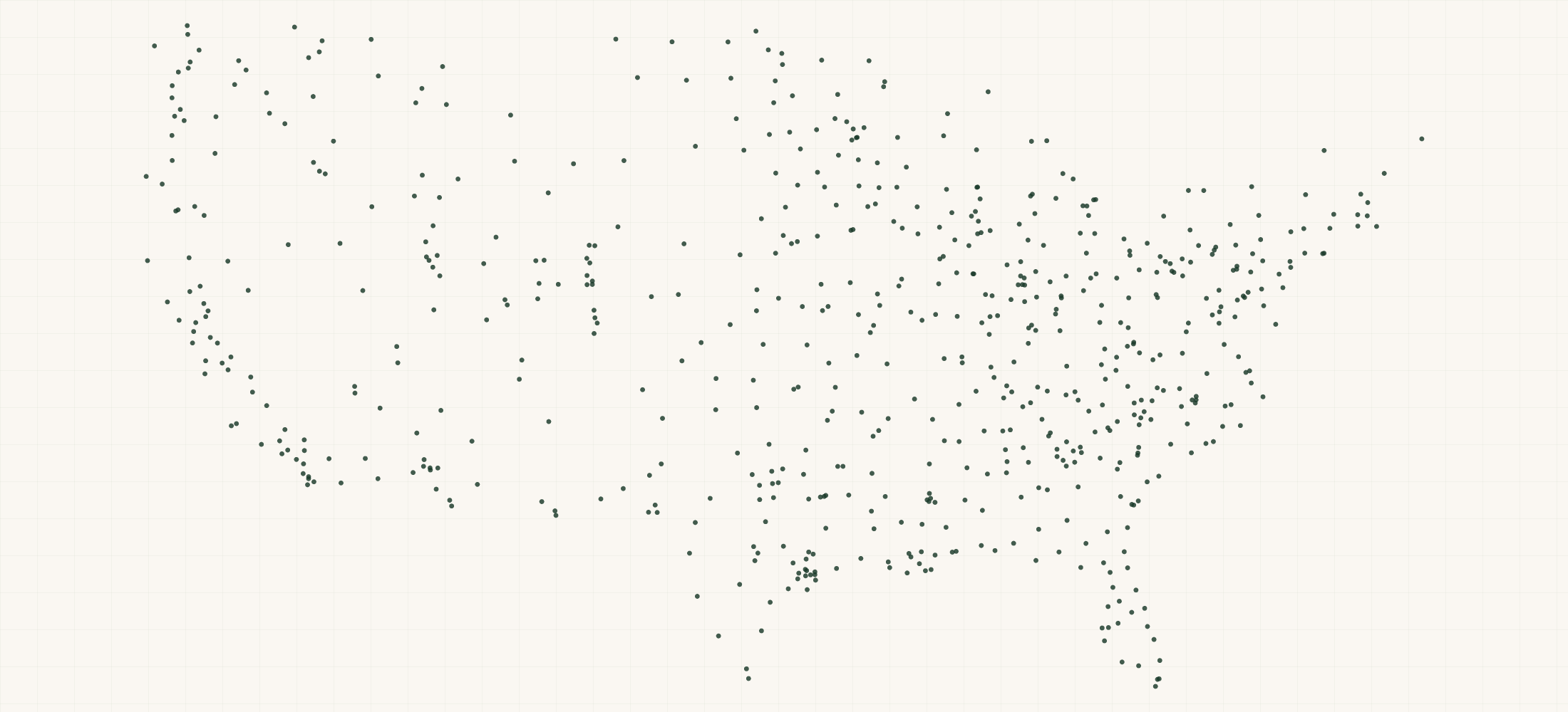 Map of where the Caterpillar Dealer Locations are