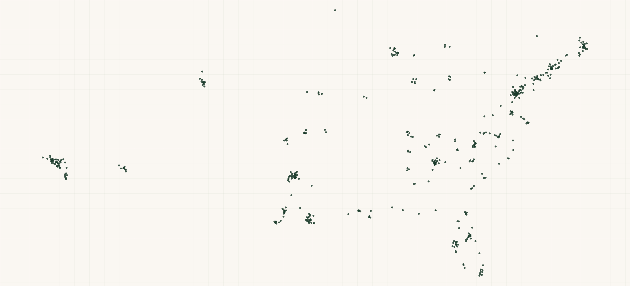 Map of where the CAVA Locations are