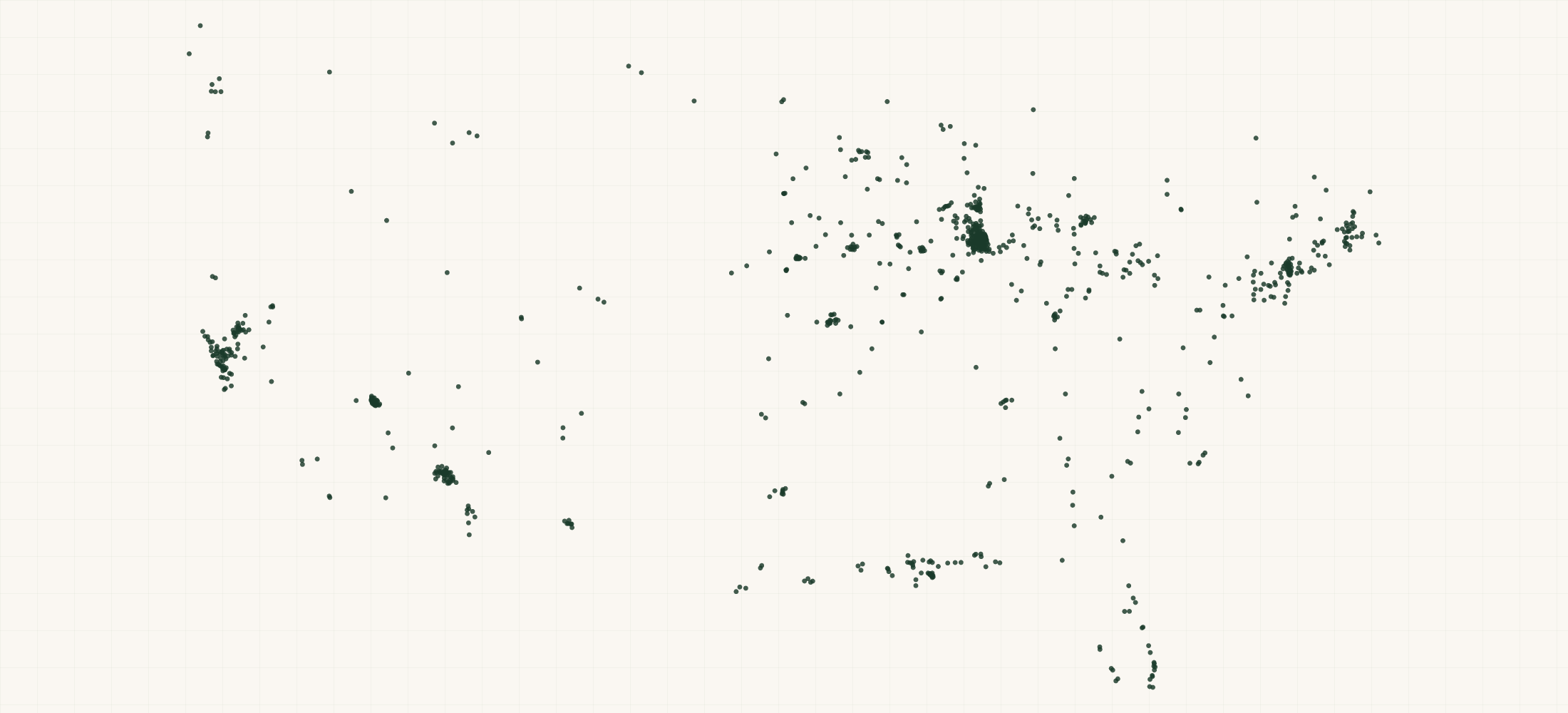 Map of where the Char Crust Retailers are