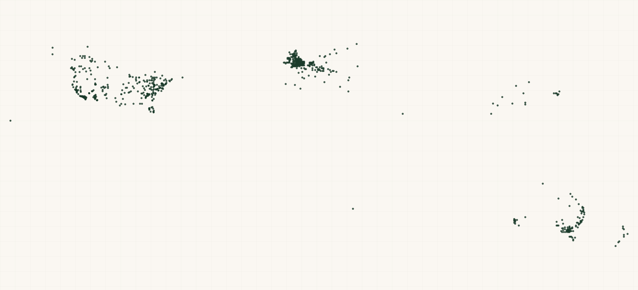 Map of where the Charlie Bears Retailers are