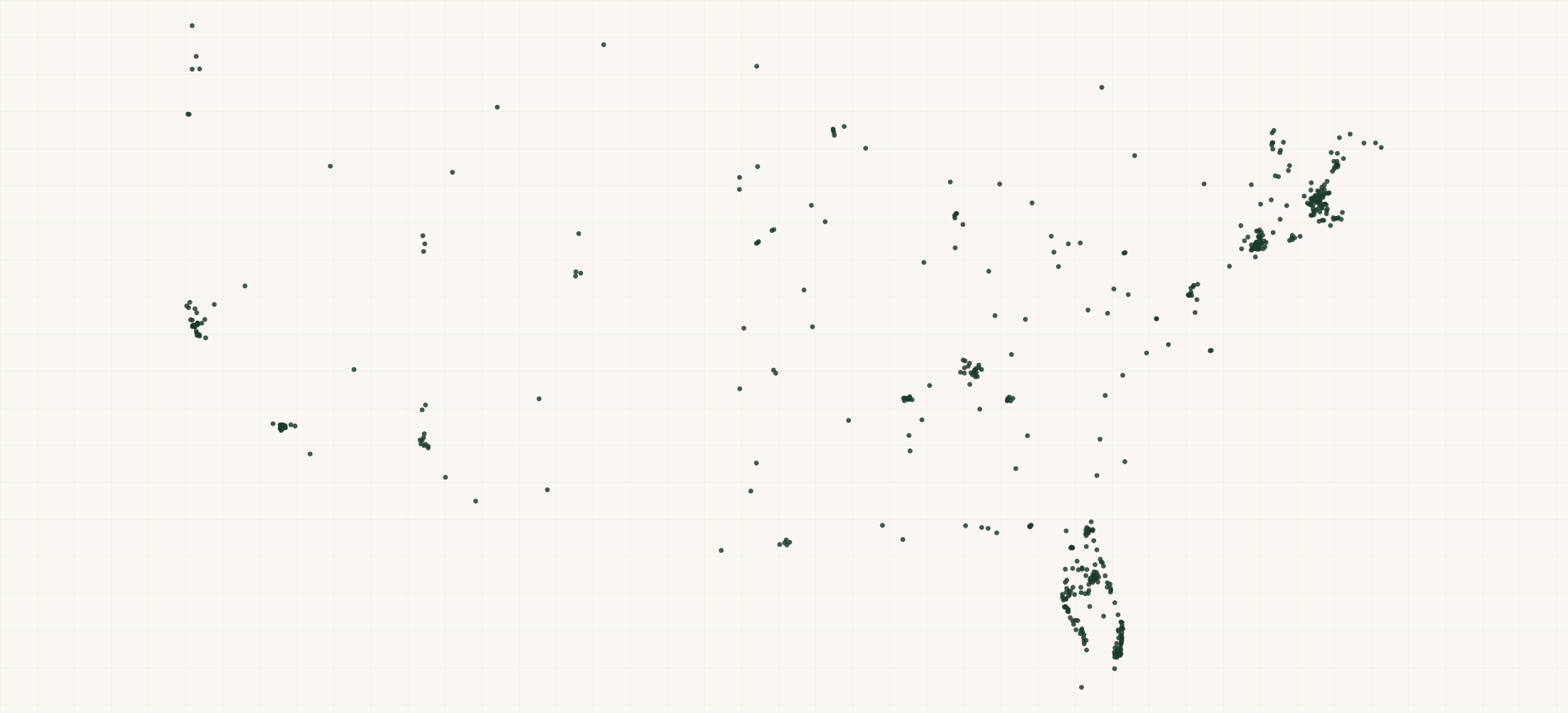 Map of where the Chateau Auguste / Gaby / Moya Retailers are