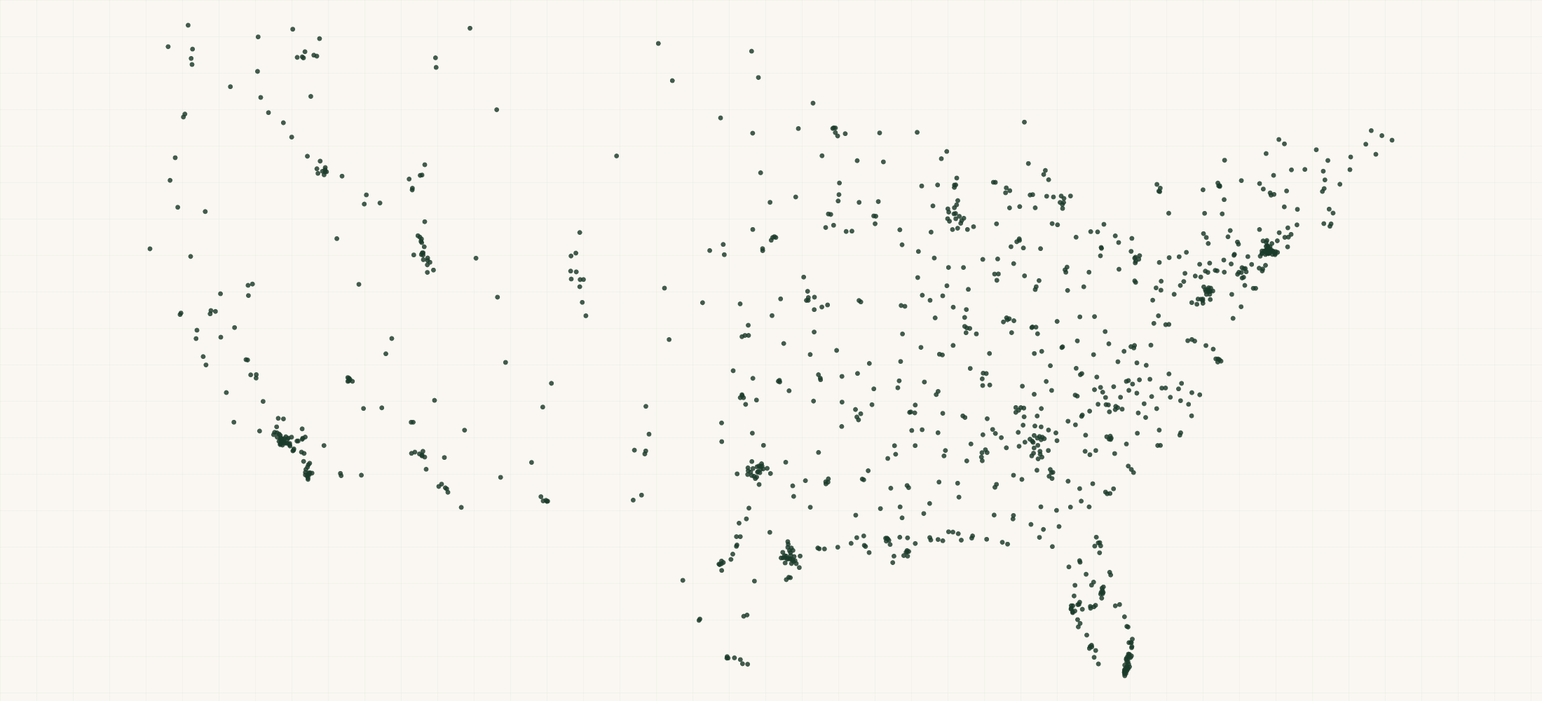 Map of where the Cherokee Retailers are