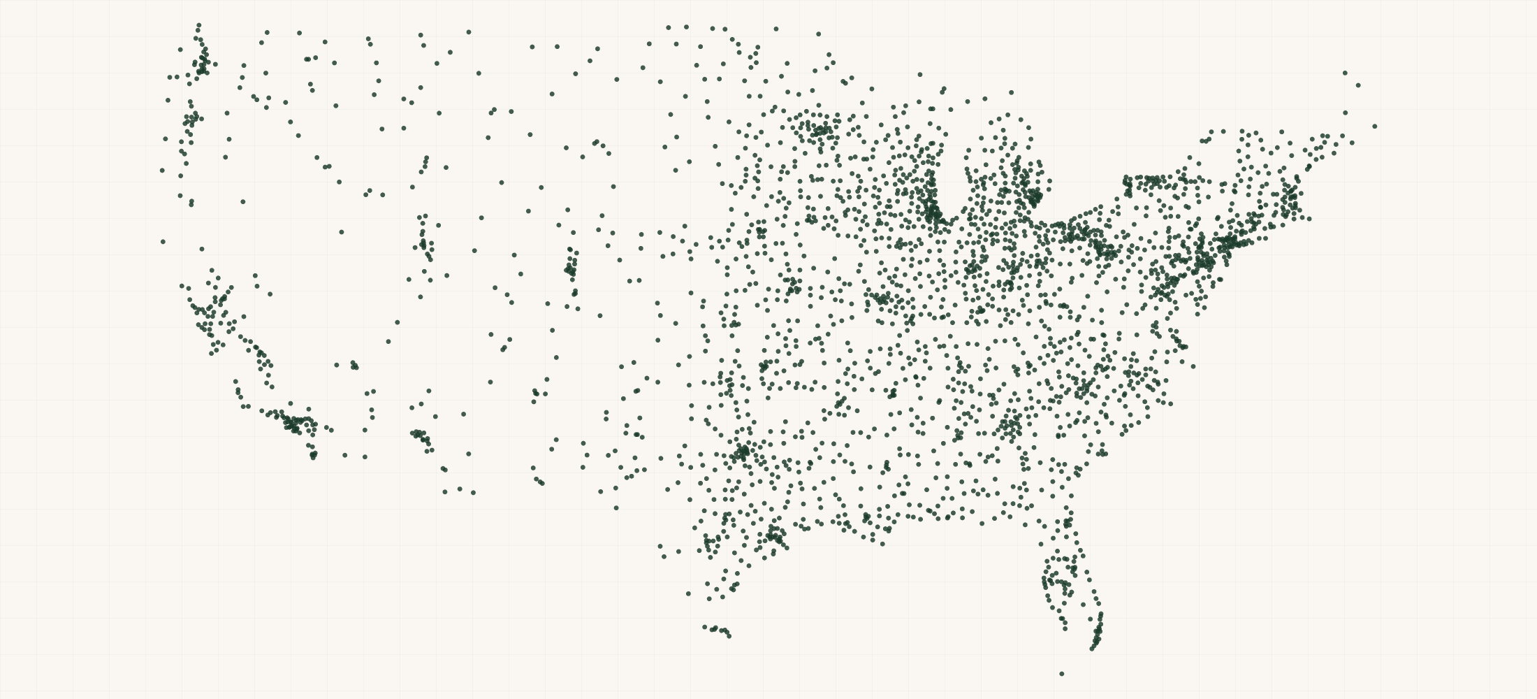 Map of where the Chevrolet Dealer Locations are