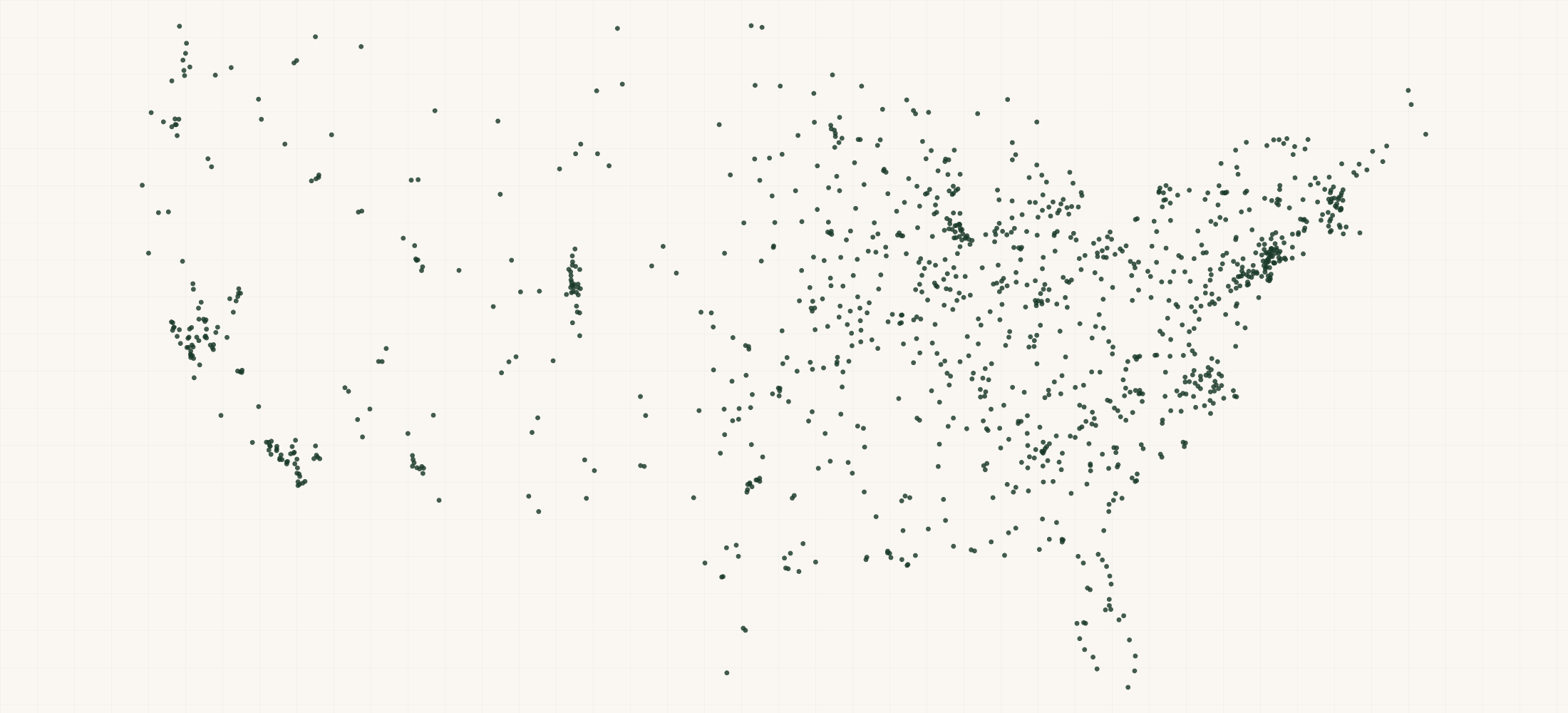 Map of where the C.H.I. Overhead Doors Dealers are