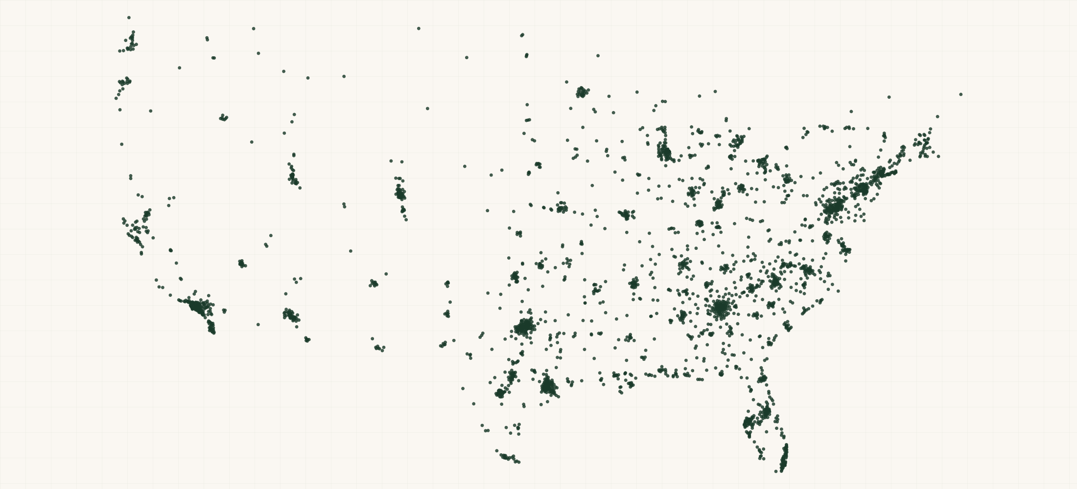 Map of where the Chick-fil-A Restaurant Locations are