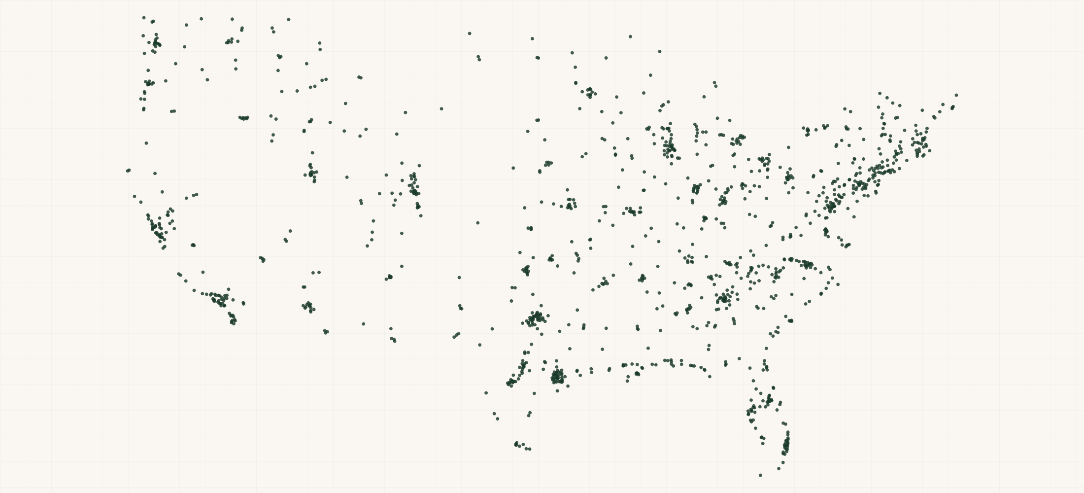 Map of where the Chums Retailers are