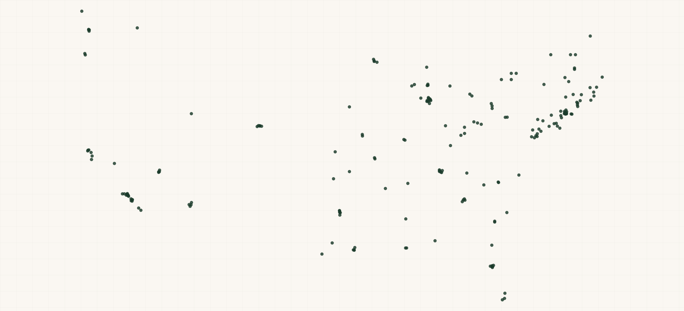 Map of where the City Theatrical Retailers are