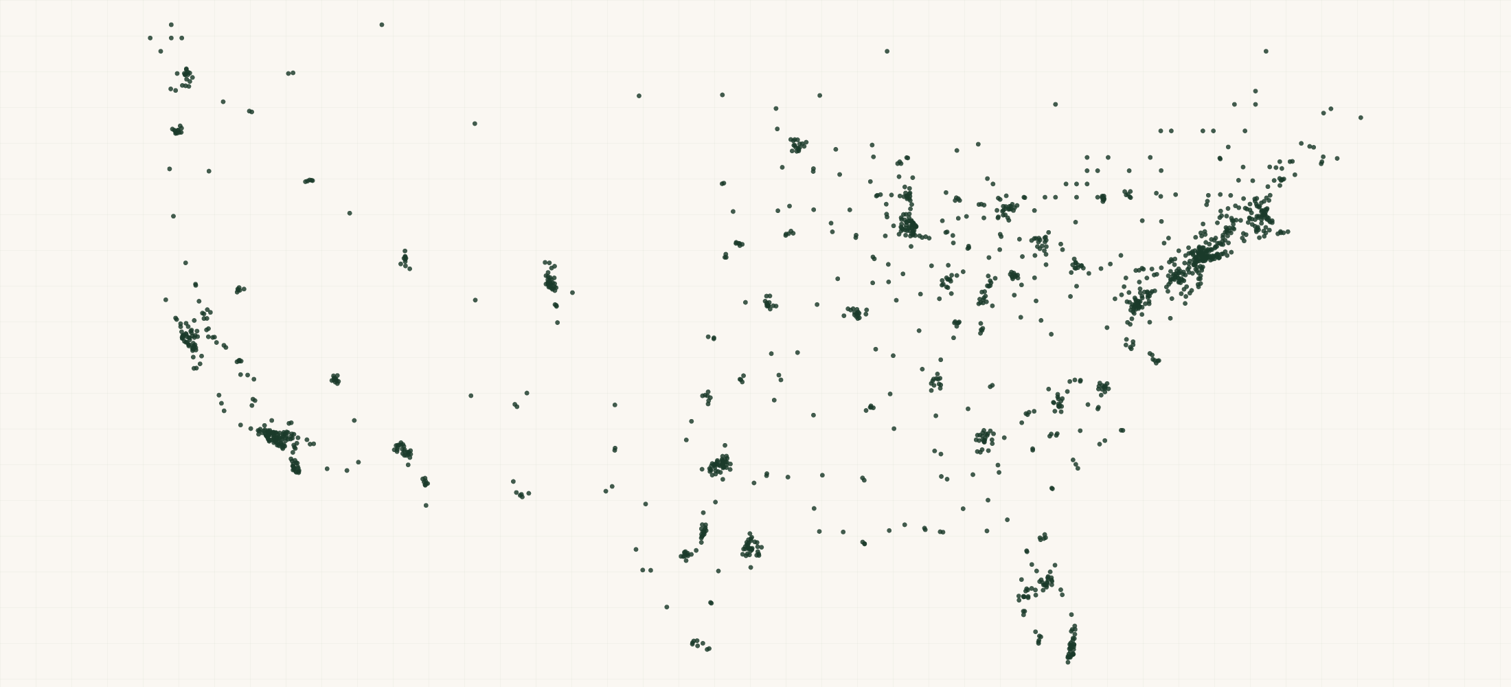 Map of where the CLEAN Beauty Collective Retailers are