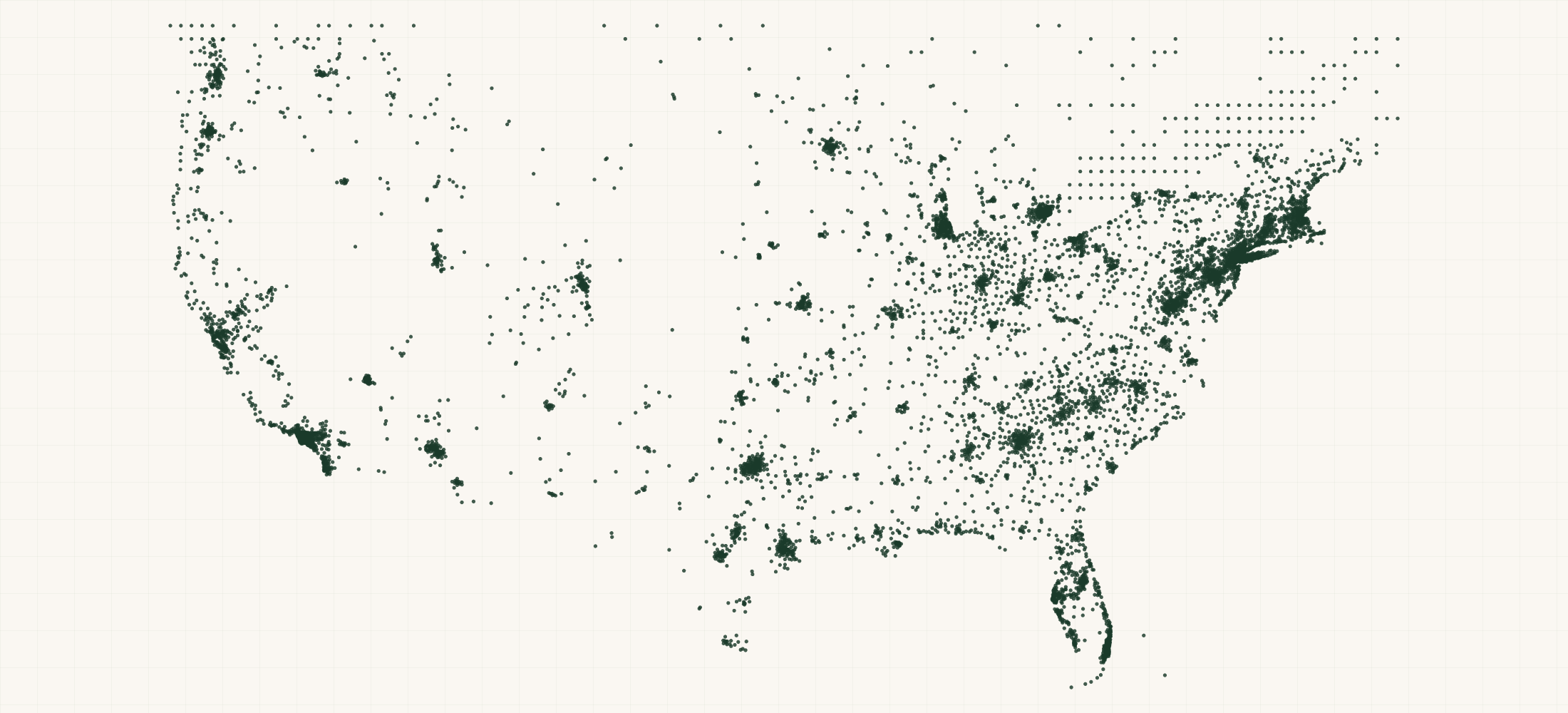 Map of where the Cleaning & Household Brand Retailers are
