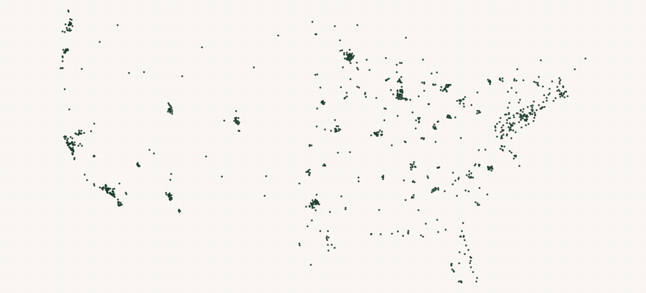 Map of where the Clevr Blends Retailers are