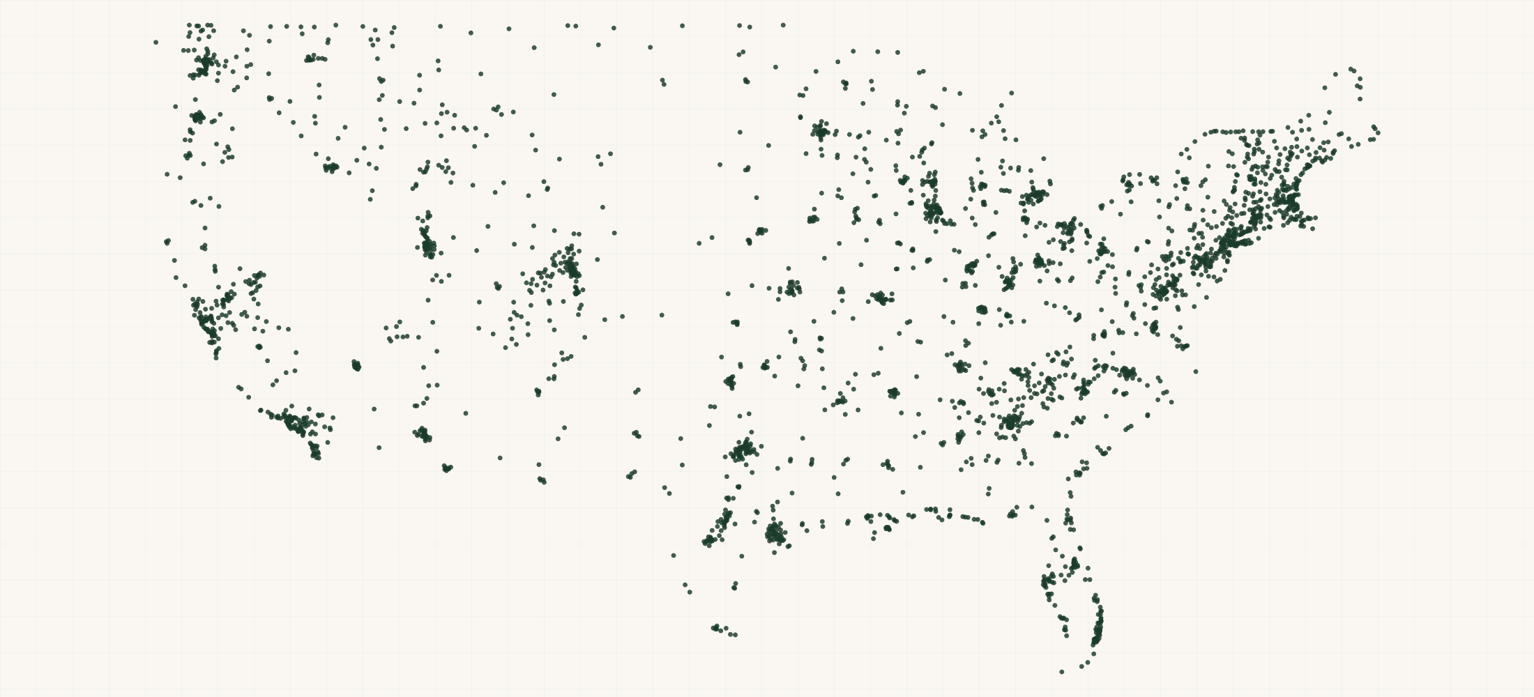 Map of where the Climbing Brand Retailers are