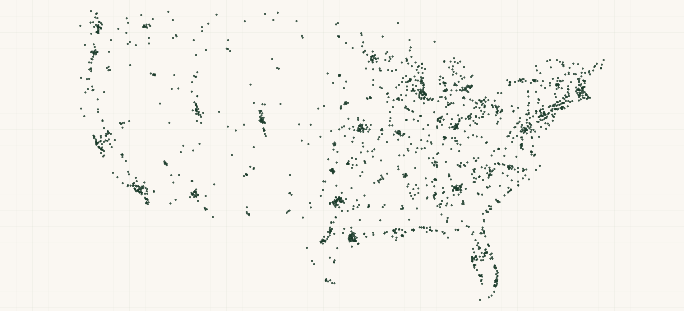 Map of where the Coleman Retailers are