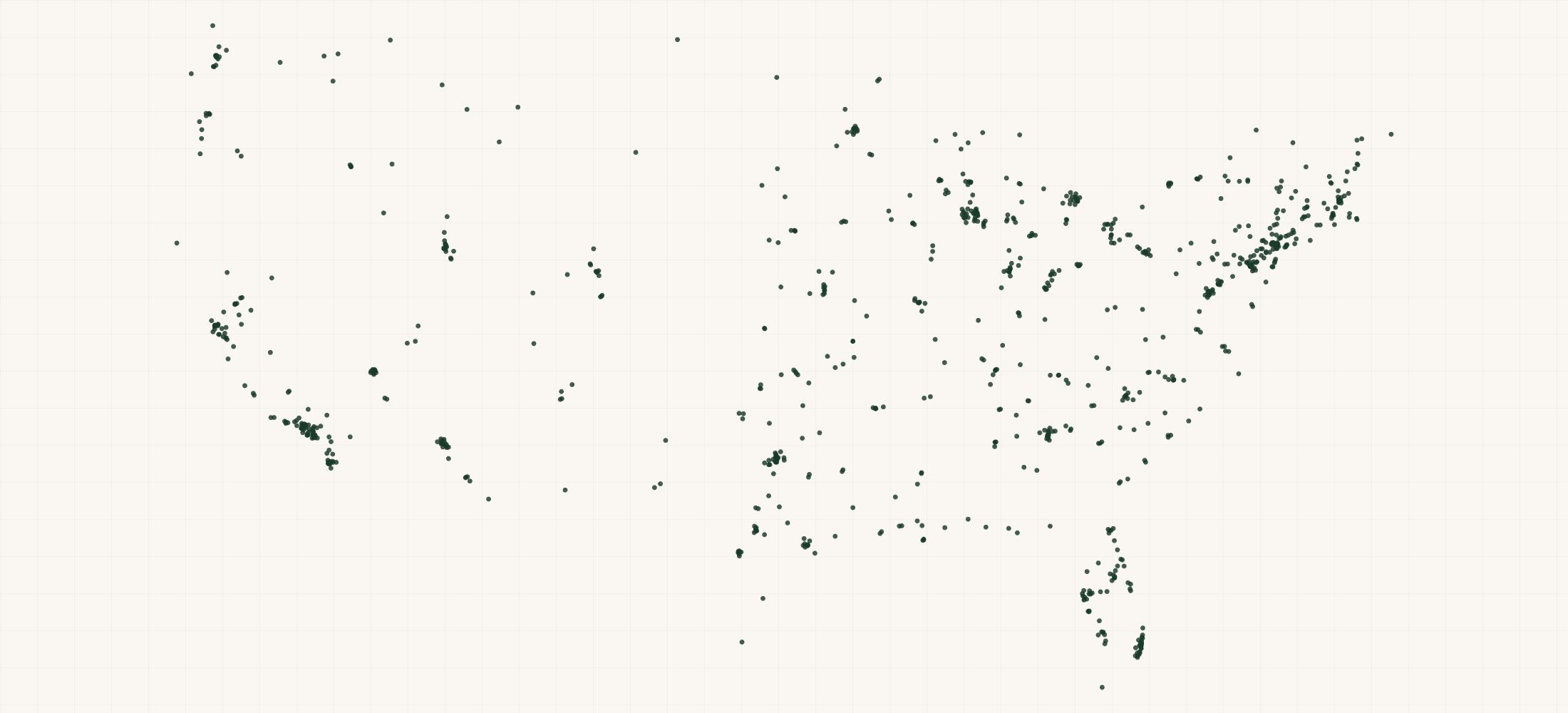 Map of where the Comedy Clubs are