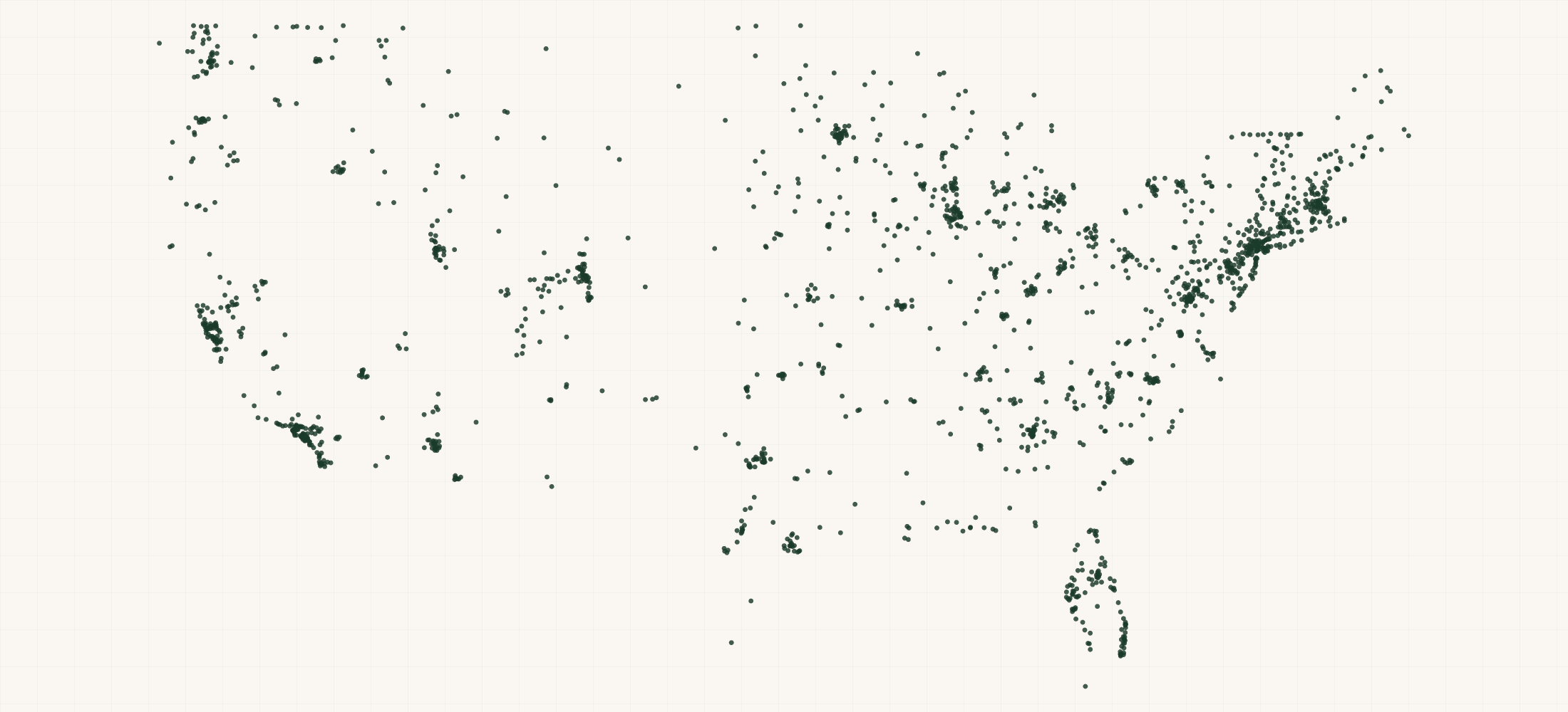 Map of where the Continental Tire Retailers are