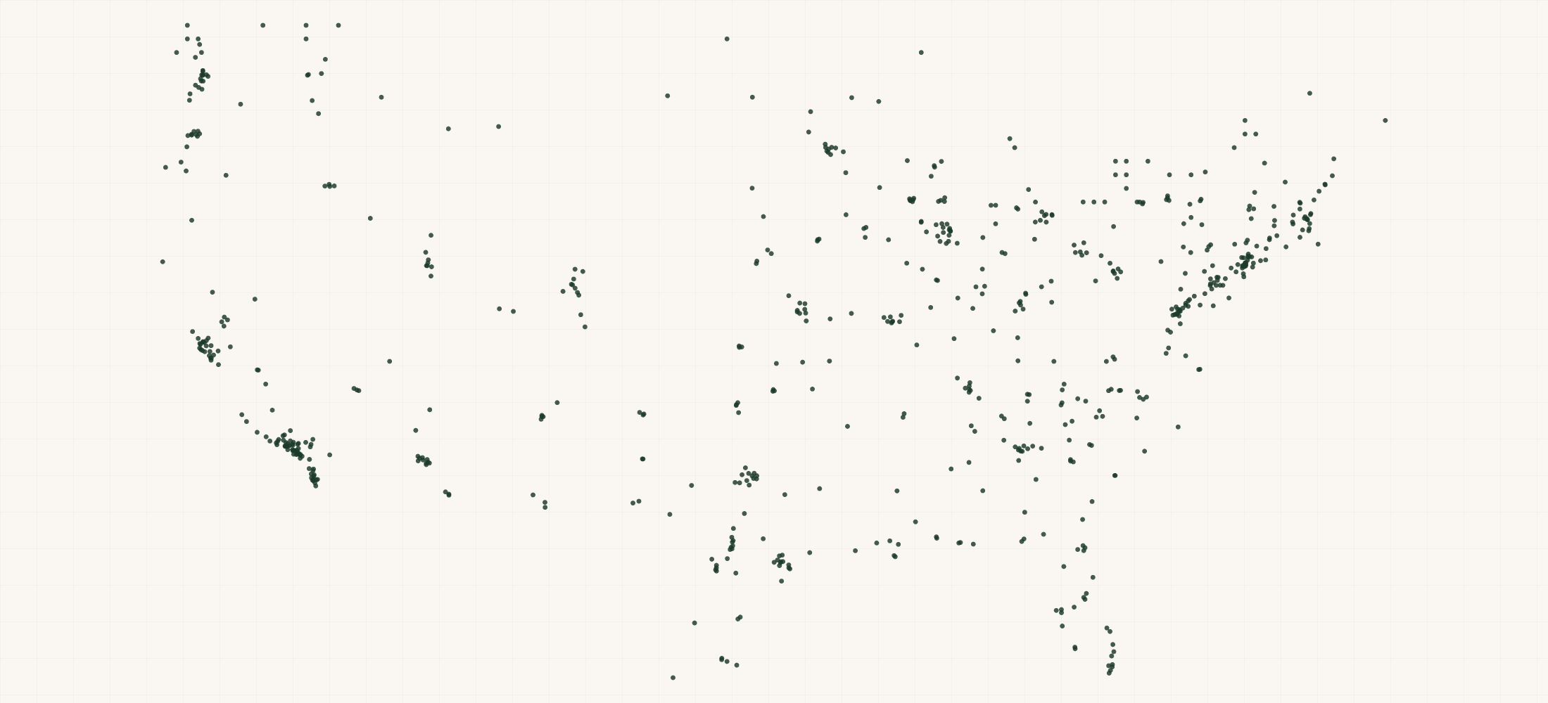 Map of where the Cordoba Guitars Retailers are