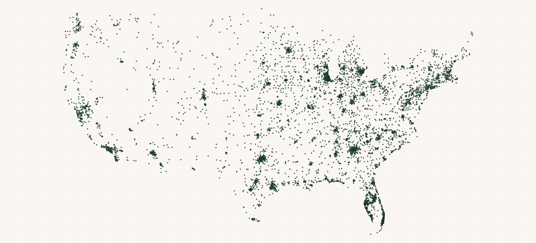 Map of where the Cornhusker Kitchen Retailers are