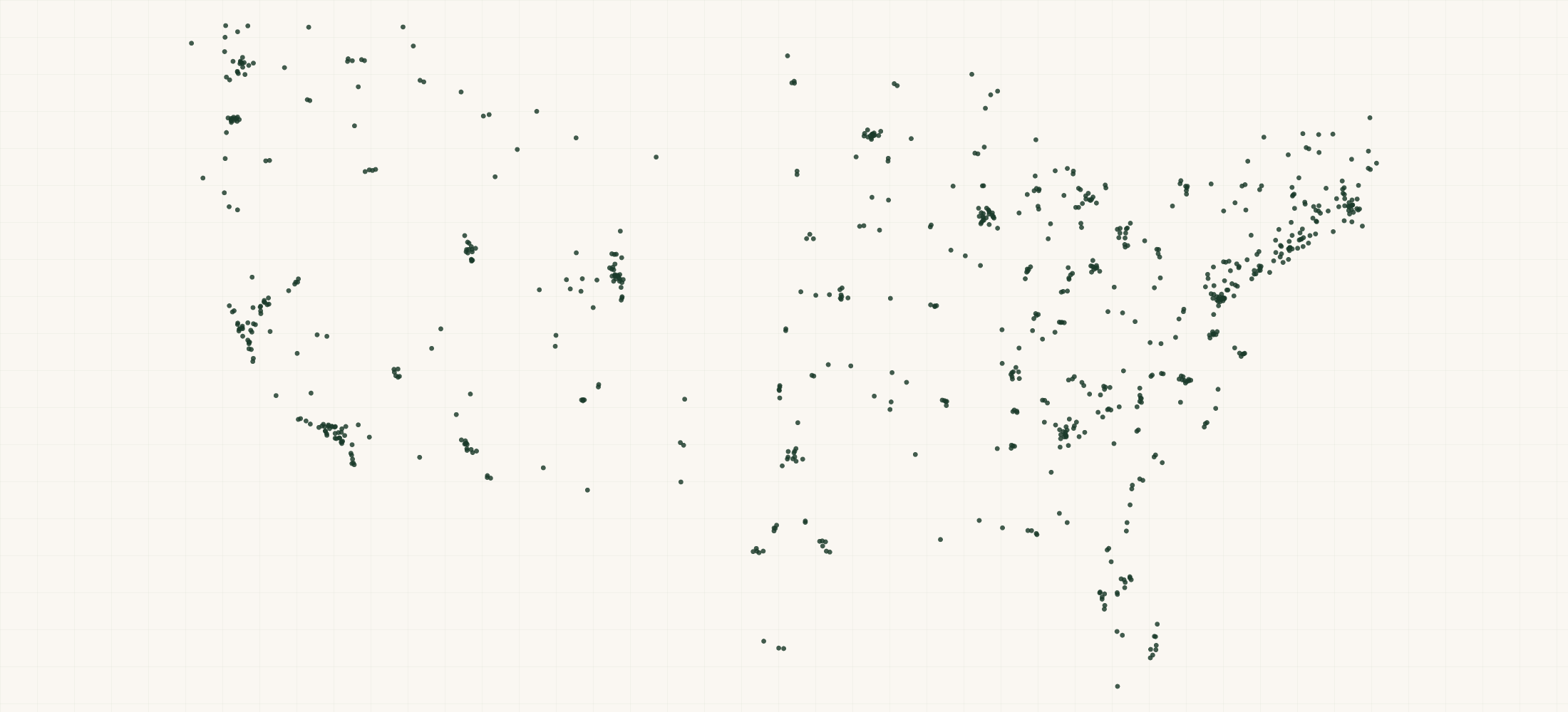 Map of where the COROS Retailers are
