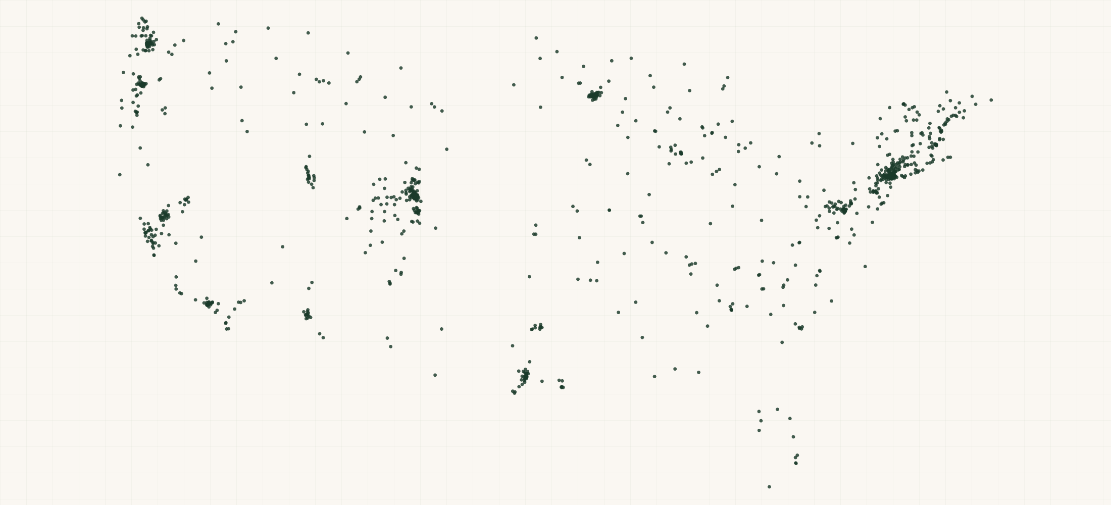Map of where the Corpse Reviver Retailers are