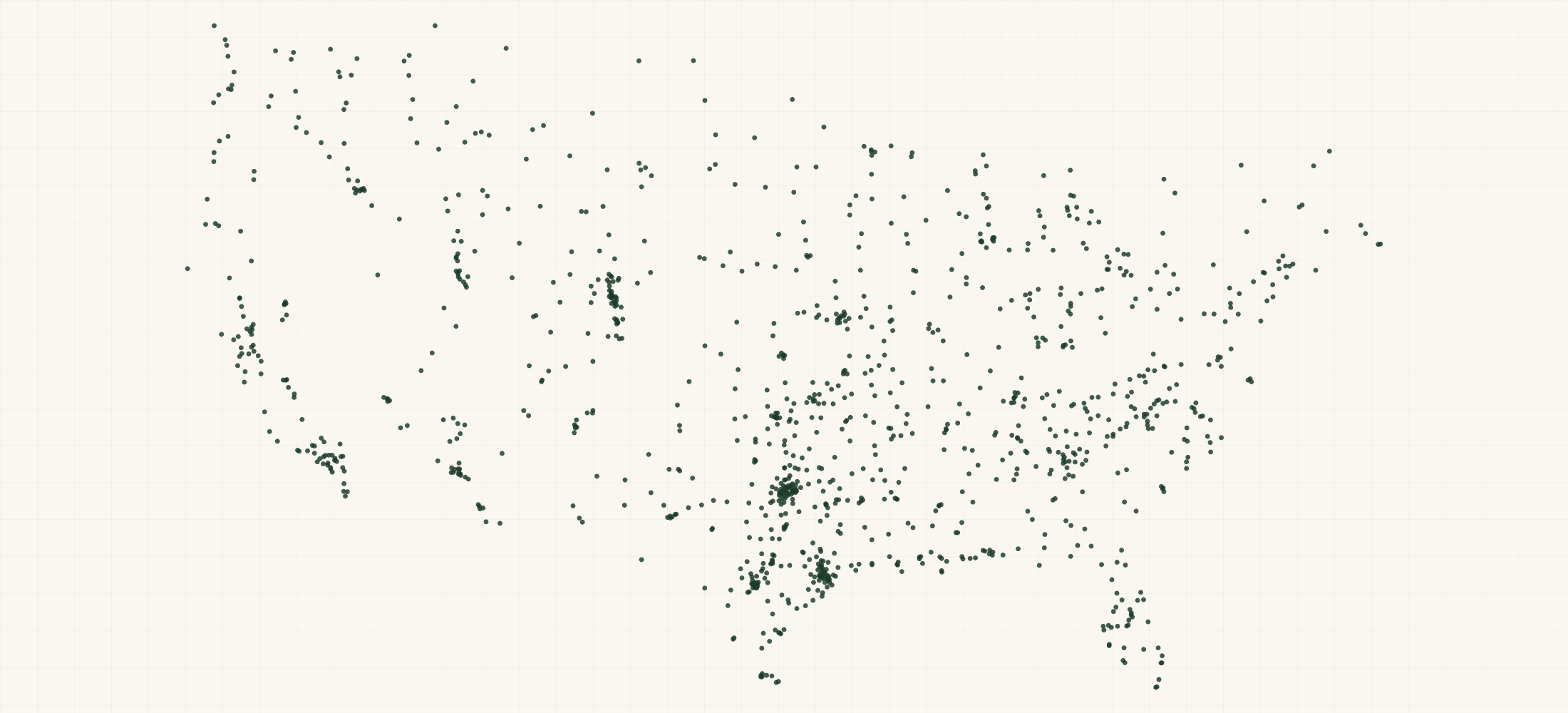 Map of where the Corral Boot Company Retailers are