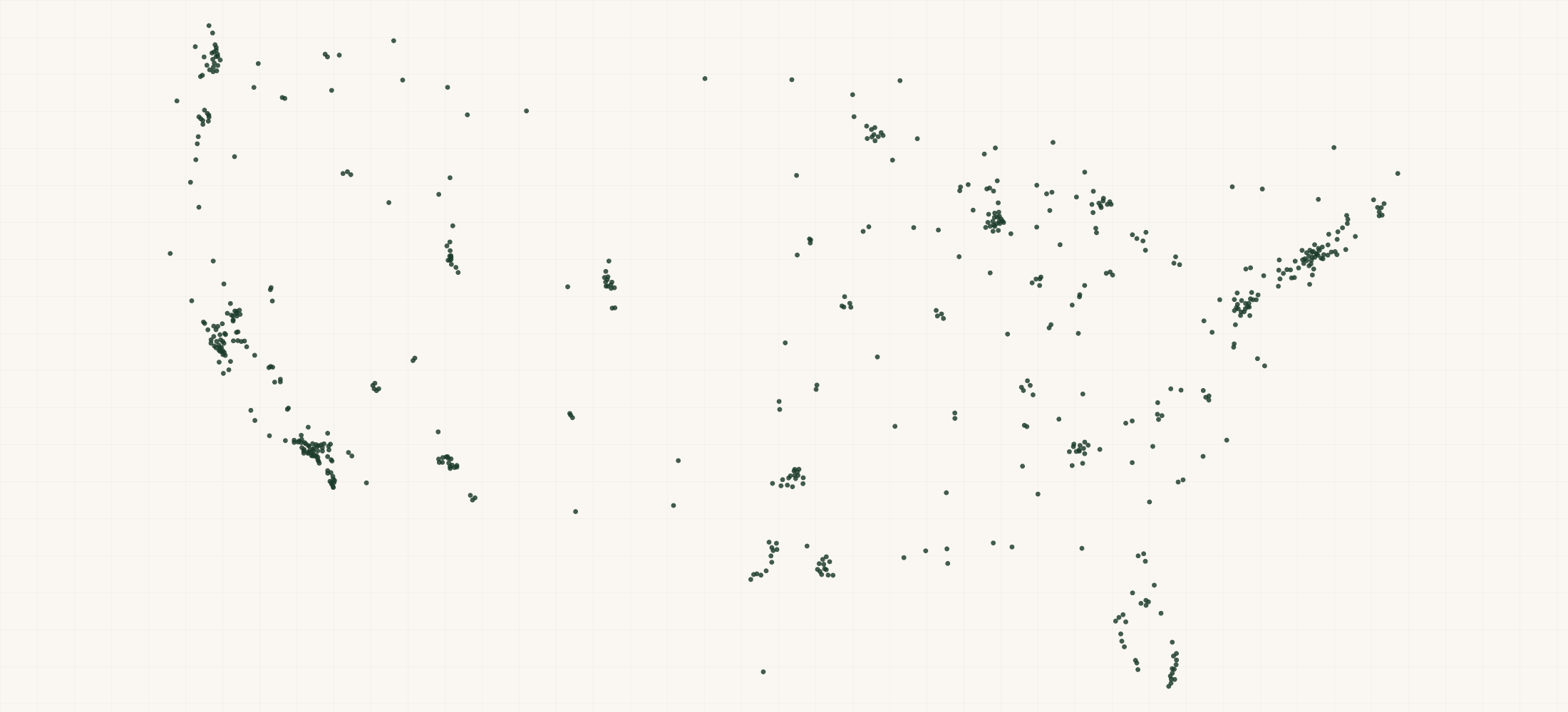 Map of where the Costco Optical Locations are