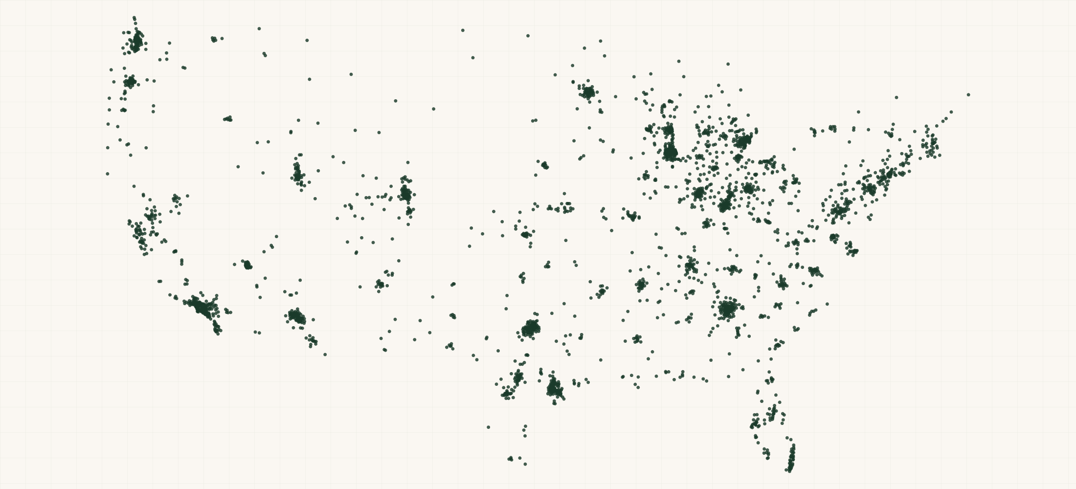 Map of where the Cravings by Chrissy Teigen Retailers are