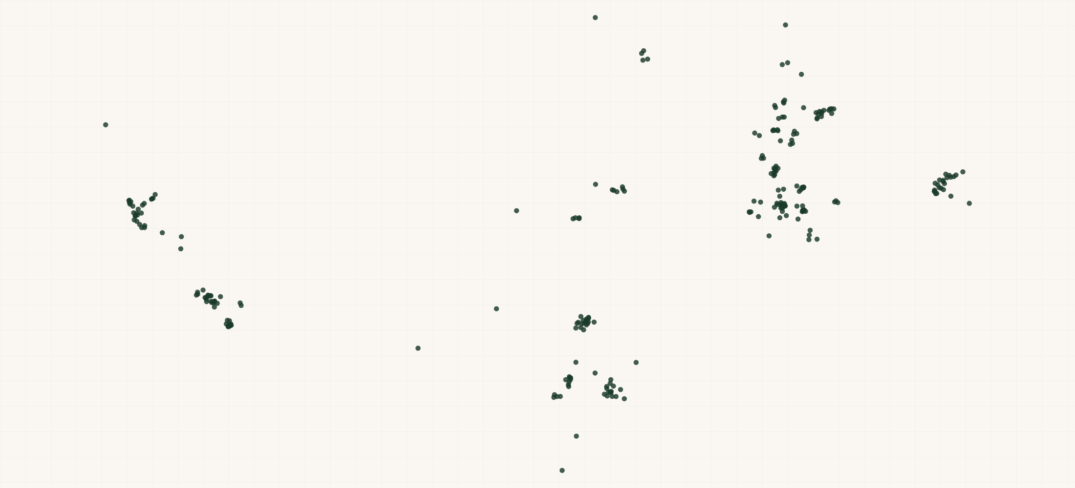 Map of where the Cream of Kentucky Retailers are