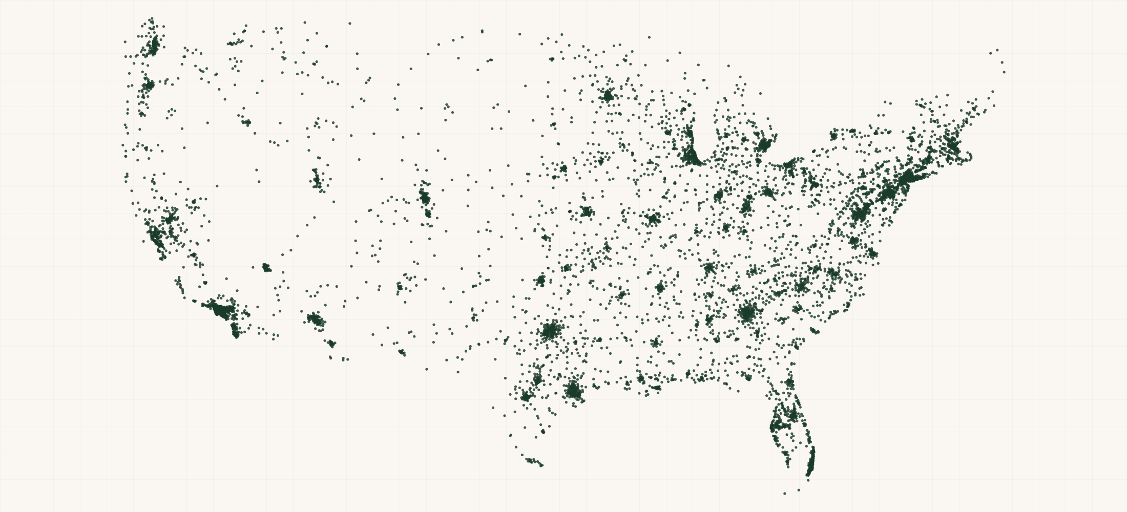 Map of where the Crime & Legal Nonprofits are