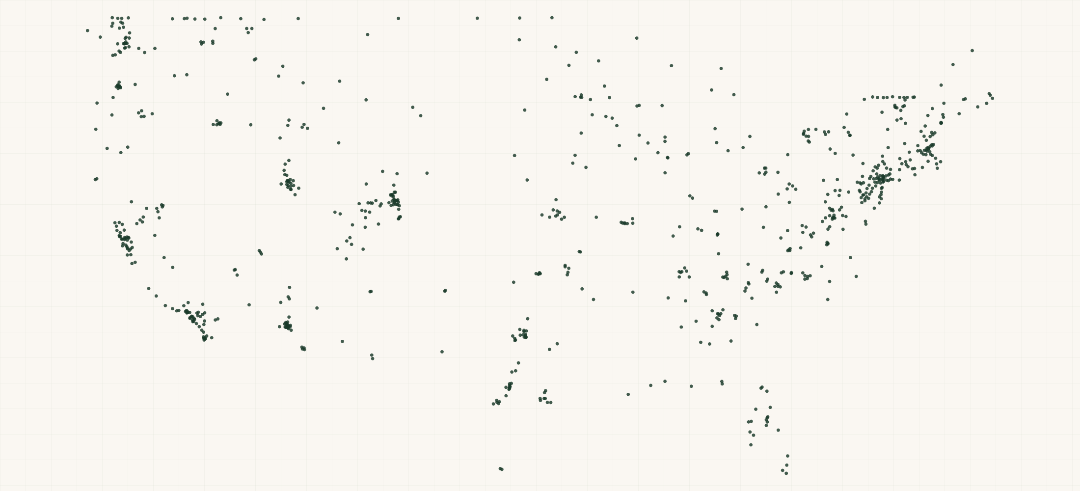 Map of where the Cushcore Retailers are