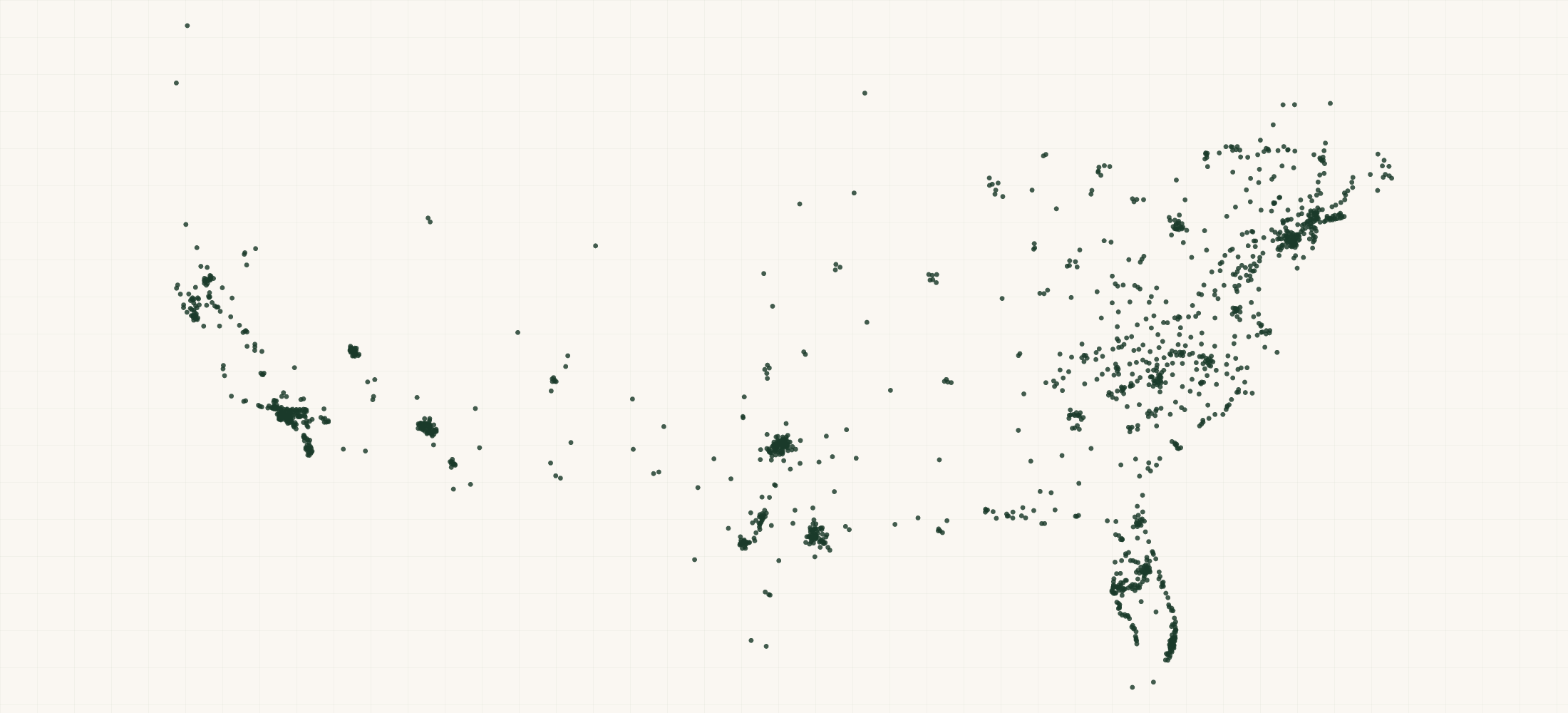 Map of where the D&D Technologies Retailers are