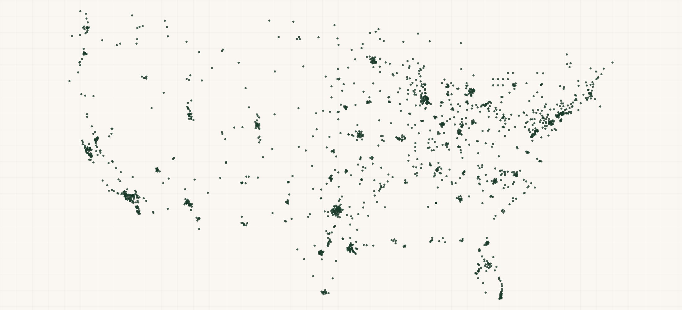 Map of where the Dame Products Retailers are